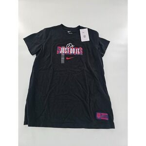 Women's Nike Just Do It USA Soccer Logo Black T-Shirt Size Medium FD0978-010 NWT